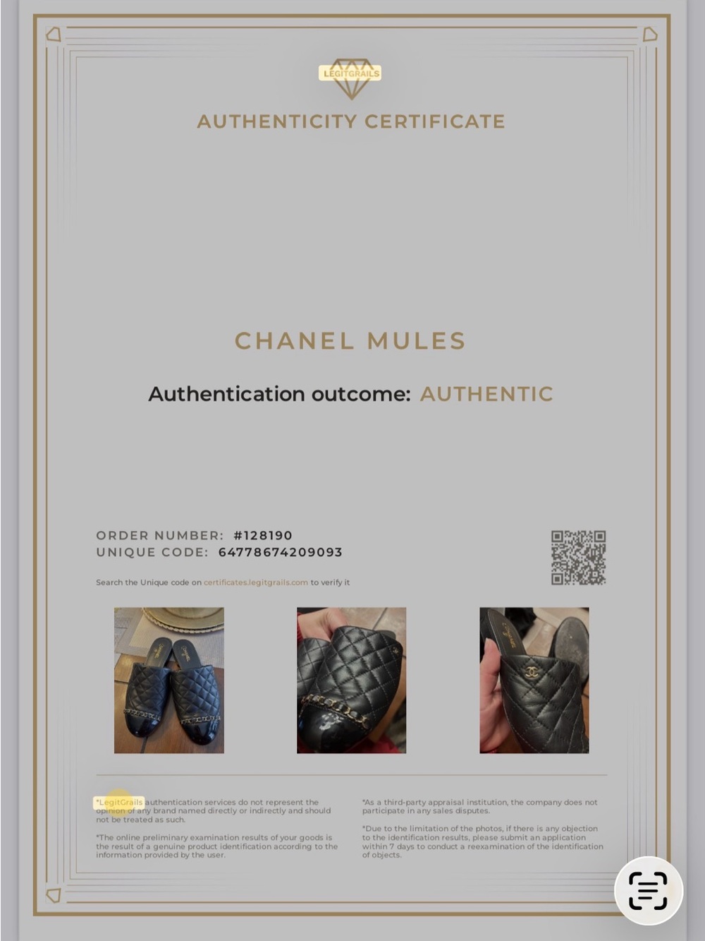 CHANEL Black Quilted Leather & Patent Cap-Toe Chain Mules - Picture 8 of 8